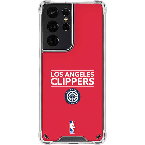 NBA Los Angeles Clippers Standard Red Galaxy S21 Ultra 5G Clear Case